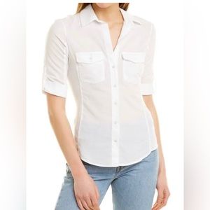 James Perse Contrast Ribbed Standard White
Shirt.